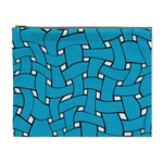 Blue distorted weave Cosmetic Bag (XL) Front