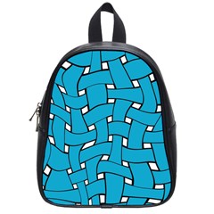 Blue Distorted Weave School Bag (small)