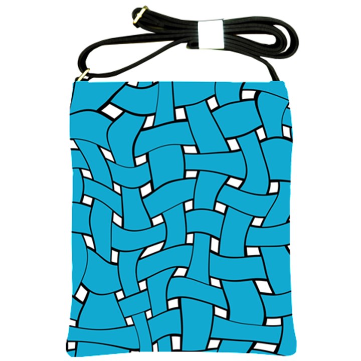 Blue distorted weave Shoulder Sling Bag