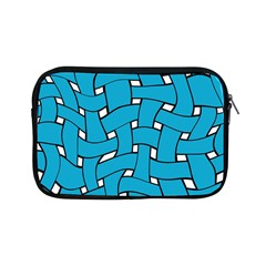 Blue Distorted Weave Apple Ipad Mini Zipper Case by LalyLauraFLM