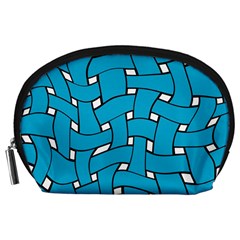 Blue Distorted Weave Accessory Pouch (large)