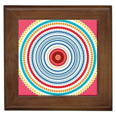 Colorful Round Kaleidoscope Framed Tile by LalyLauraFLM