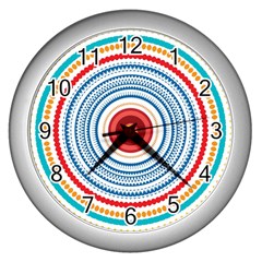 Colorful Round Kaleidoscope Wall Clock (silver)