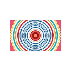 Colorful Round Kaleidoscope Sticker (rectangular)