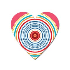 Colorful Round Kaleidoscope Magnet (heart)