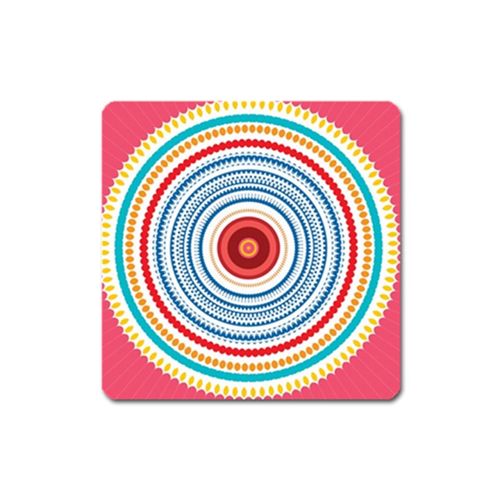 Colorful round kaleidoscope Magnet (Square)