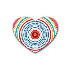 Colorful Round Kaleidoscope Rubber Coaster (heart)