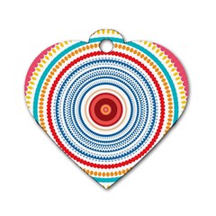 Colorful Round Kaleidoscope Dog Tag Heart (one Side)