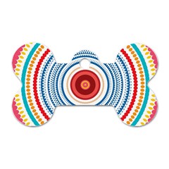 Colorful Round Kaleidoscope Dog Tag Bone (two Sides) by LalyLauraFLM