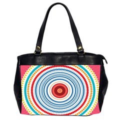 Colorful Round Kaleidoscope Oversize Office Handbag (two Sides)