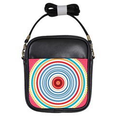 Colorful Round Kaleidoscope Girls Sling Bag