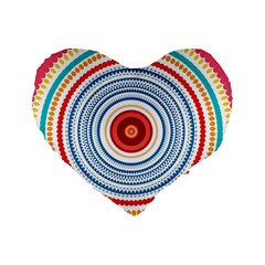 Colorful Round Kaleidoscope 16  Premium Heart Shape Cushion 