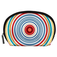 Colorful Round Kaleidoscope Accessory Pouch (large) by LalyLauraFLM