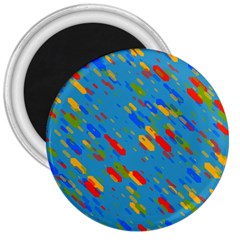 Colorful Shapes On A Blue Background 3  Magnet