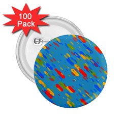 Colorful Shapes On A Blue Background 2 25  Button (100 Pack)