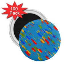 Colorful Shapes On A Blue Background 2 25  Magnet (100 Pack) 