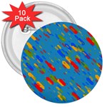 Colorful shapes on a blue background 3  Button (10 pack) Front