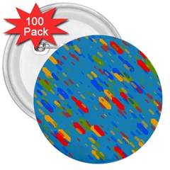 Colorful Shapes On A Blue Background 3  Button (100 Pack)