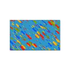 Colorful Shapes On A Blue Background Sticker Rectangular (100 Pack) by LalyLauraFLM