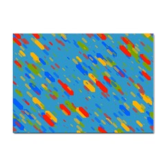 Colorful Shapes On A Blue Background Sticker A4 (100 Pack) by LalyLauraFLM