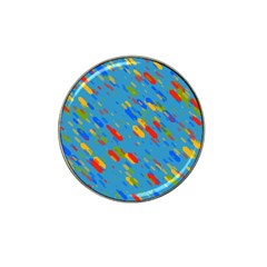 Colorful Shapes On A Blue Background Hat Clip Ball Marker by LalyLauraFLM