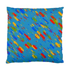 Colorful Shapes On A Blue Background Standard Cushion Case (two Sides)