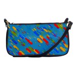 Colorful shapes on a blue background Shoulder Clutch Bag Front