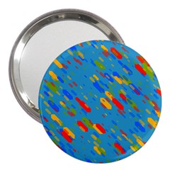 Colorful Shapes On A Blue Background 3  Handbag Mirror