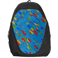 Colorful Shapes On A Blue Background Backpack Bag