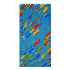 Colorful Shapes On A Blue Background Shower Curtain 36  X 72  (stall)