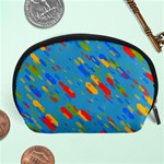 Colorful shapes on a blue background Accessory Pouch (Large) Front