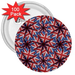 Heart Shaped England Flag Pattern Design 3  Button (100 Pack) by dflcprints