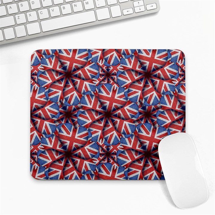 Heart Shaped England Flag Pattern Design Large Mouse Pad (Rectangle)