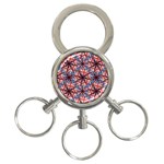 Heart Shaped England Flag Pattern Design 3-Ring Key Chain Front