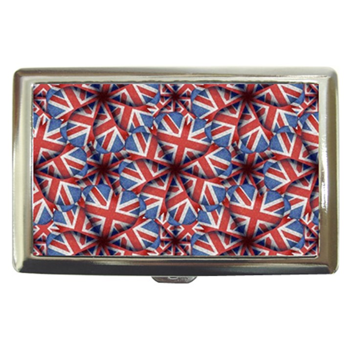 Heart Shaped England Flag Pattern Design Cigarette Money Case