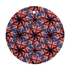 Heart Shaped England Flag Pattern Design Round Ornament (two Sides) by dflcprints