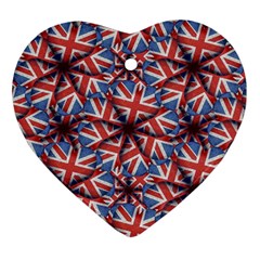 Heart Shaped England Flag Pattern Design Heart Ornament (two Sides) by dflcprints