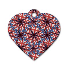 Heart Shaped England Flag Pattern Design Dog Tag Heart (two Sided) by dflcprints