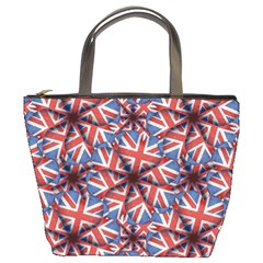 Heart Shaped England Flag Pattern Design Bucket Handbag by dflcprints