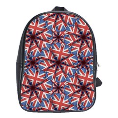 Heart Shaped England Flag Pattern Design School Bag (large) by dflcprints