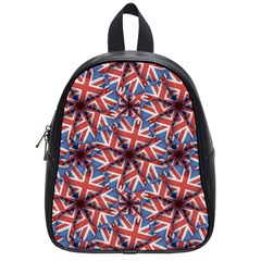 Heart Shaped England Flag Pattern Design School Bag (small) by dflcprints