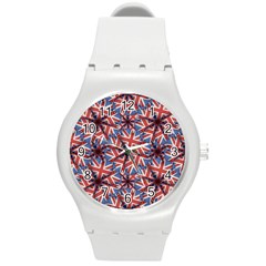 Heart Shaped England Flag Pattern Design Plastic Sport Watch (medium) by dflcprints