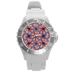 Heart Shaped England Flag Pattern Design Plastic Sport Watch (large) by dflcprints