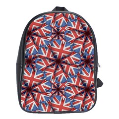 Heart Shaped England Flag Pattern Design School Bag (xl) by dflcprints