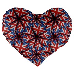 Heart Shaped England Flag Pattern Design 19  Premium Heart Shape Cushion by dflcprints