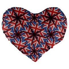 Heart Shaped England Flag Pattern Design 19  Premium Flano Heart Shape Cushion by dflcprints