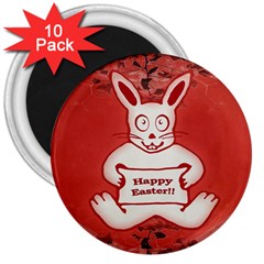 Cute Bunny Happy Easter Drawing Illustration Design 3  Button Magnet (10 Pack)