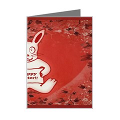 Cute Bunny Happy Easter Drawing Illustration Design Mini Greeting Card by dflcprints