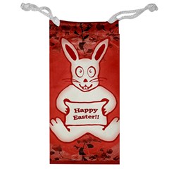 Cute Bunny Happy Easter Drawing Illustration Design Jewelry Bag