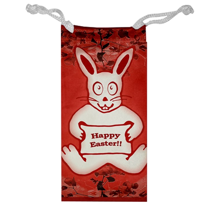 Cute Bunny Happy Easter Drawing Illustration Design Jewelry Bag